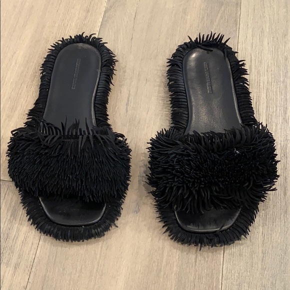 Alexander Wang Shoes - Black leather slides